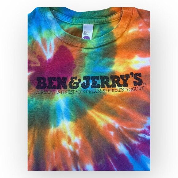 Ben and Jerrys Tie Dye Shirt American Apparel Multicolor Unisex Youth Size 4 - Picture 2 of 14